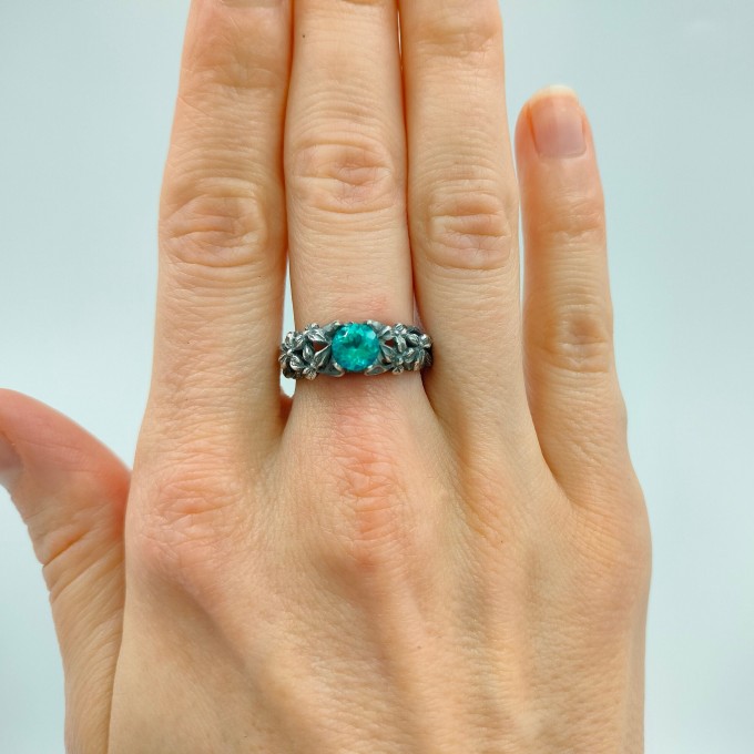 Majestic Dragon Ring with Blue Topaz Gemstone