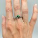 Forest Grace: Gothic Sterling Silver Ring with Emerald Gemstone