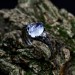 Celestial Bloom: Sterling Silver Ring with a Radiant Moonstone