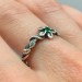 Delicate Braided Twig Engagement Ring – Nature Floral Oxidized Emerald Wedding Jewelry