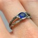 Twilight Veil: Gothic Sterling Silver Ring with Deep Sapphire