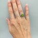 Unique Silver Ring with Vibrant Green Peridot Gemstone