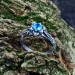 legant Gothic Ring with Aquamarine Gemstone