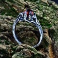Handcrafted Silver Ring Featuring a Fiery Garnet