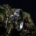 Delicate Braided Twig Engagement Ring – Nature Floral Oxidized Emerald Wedding Jewelry