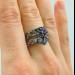 Captivating Gothic Silver Ring with Amethyst and Floral Elegance