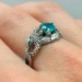 Stunning Aquamarine Ring with Intricate Gothic Silver Design