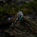 Forest Grace: Gothic Sterling Silver Ring with Emerald Gemstone