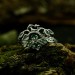 Gothic Silver Ring with Emerald and Leaf Motif