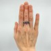 Amethyst Silver Ring with Intricate Fantasy Design