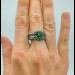 Gothic Emerald Ring with Intricate Leaf and Vine Design