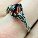 Silver Gothic Ring Featuring Intense Red Garnet