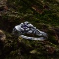 Delicate Gothic Ring with Amethyst Details