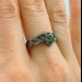Enchanted Gothic Peridot Ring with Leaf Motif