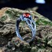 Flame of the Forest: Gothic Sterling Silver Ring with Garnet Gemstone