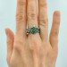 Enchanted Gothic Silver Ring with Emerald Vines