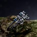 Elegant Gothic Butterfly Ring with Aquamarines