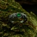 Dragon Scale Gothic Ring with Enchanted Emerald