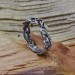 Gothic Garnet Ring with Twisting Vine Motif