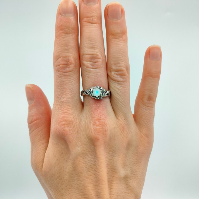 Handcrafted Moonstone Silver Ring - Nature-Inspired Elegance