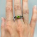 Gothic Silver Ring with Emerald and Branch Design