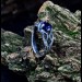 Ocean's Embrace: Gothic Sterling Silver Ring with a Deep Blue Sapphire