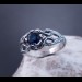 Intricate Silver Ring with Sapphire Gemstone