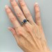 Celestial Grace: Gothic Sterling Silver Ring with Deep Blue Sapphire
