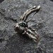 Gothic Emerald Ring with Enchanted Flame Motif