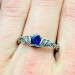 Waves of Eternity: Gothic Sterling Silver Ring with Royal Sapphire