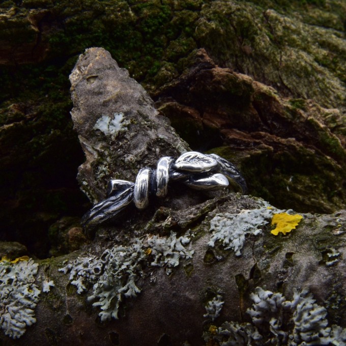 Organic Silver Ring with Unique Branch Design