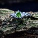 Gothic Peridot Ring with Mystical Leaf Motif