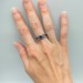 Twilight Veil: Gothic Sterling Silver Ring with Deep Sapphire