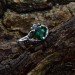 Unique Silver Ring with Emerald Gemstone and Dragon Claw Design
