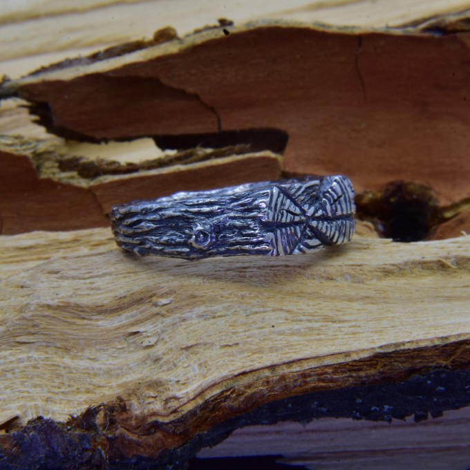 Roots of Eternity: Gothic Sterling Silver Ring with Branch Motif