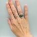 Gothic Silver Ring with an Enigmatic Emerald