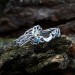 Gothic Peridot and Aquamarine Ring Set with Enchanted Nature Design