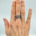Celestial Amethyst Silver Ring with Garnet Accents