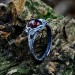Elegant Gothic Ring with Garnet Gemstone
