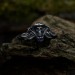 Gothic Amethyst Ring with Enchanted Mushroom Motif