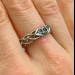 Gothic Silver Ring Embellished with Blood Red Garne