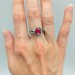 Gothic Ruby Ring with Enchanted Floral Motif