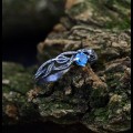 Azure Flame Silver Ring with Blue Topaz