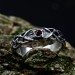 Gothic Silver Ring Embellished with Blood Red Garne