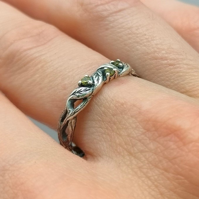 Vine of Eternity: Gothic Sterling Silver Band Ring