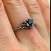 Gothic Silver Ring with a Bold Black Onyx