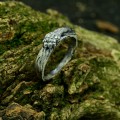 Textured Gothic Ring with Nature-Inspired Details