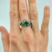 Emerald Guardian: Gothic Sterling Silver Ring with Dragon Claw Design
