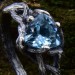 Waves of Serenity: Gothic Sterling Silver Ring with Aquamarine Gemstone