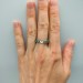 Gothic Peridot and Aquamarine Ring Set with Enchanted Nature Design